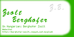 zsolt berghofer business card